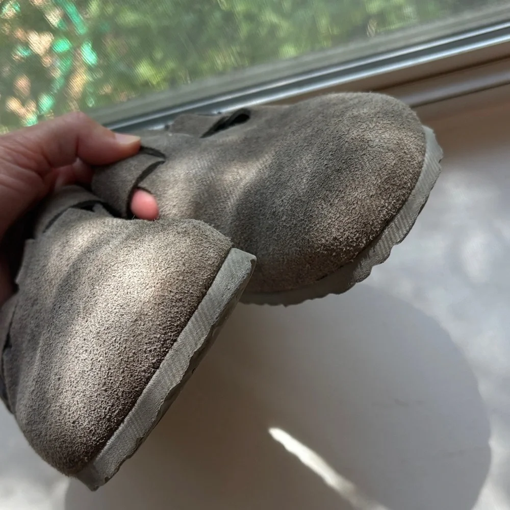 Birkenstock Boston Gray Suede Clogs - Picture 3 of 8